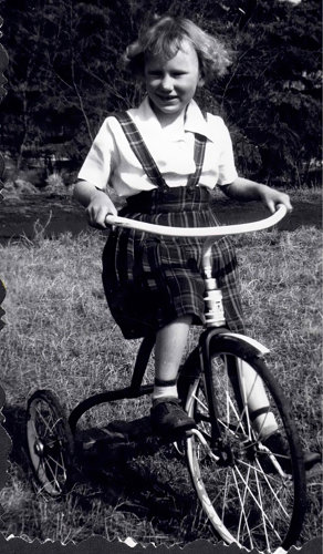 Eileen on her bicycle