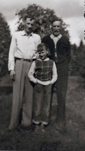 Eileen with Roy and grandpa Olson