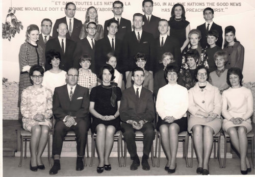 Graduating French class in Montreal (1968)